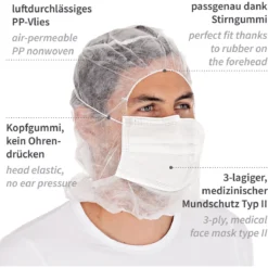 Astrohauben Mit 3-lagigem Mundschutz, PP - Hygostar - 132001 -Arbeitsschutz Rabatt astrohauben mit 3 lagigem mundschutz pp hygostar 1320015