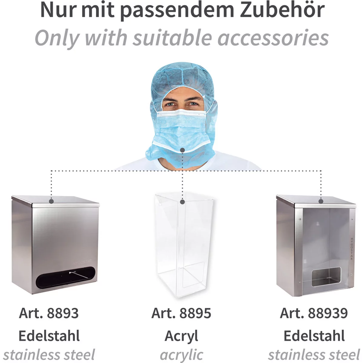 Astrohauben Mit 3-lagigem Mundschutz, PP - Hygostar - 132061 4 Astrohauben Mit 3-lagigem Mundschutz, PP - Hygostar - 132061 – Bild 4