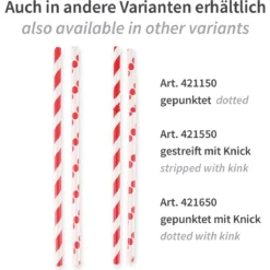 Bio Papiertrinkhalme Classic, Gestreift, FSC®-Mix - NatureStar - 421050