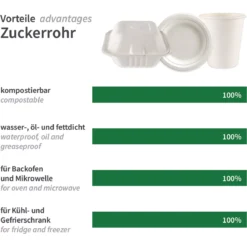 Bio Schüsseln, Rund, Zuckerrohr - NatureStar - 41192