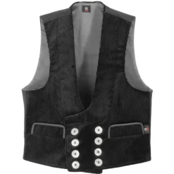 FRITZ Zunftweste Trenkercord Dreidraht Mit Echtleder, Schwarz - FHB - 60616