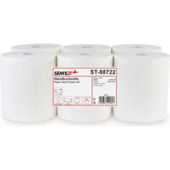 Handtuchrollen, Spezialkern, 2-lagig, 21 Cm, 130 M, Hochweiß, Nicht Perforiert, Ø 19 Cm, Zellstoff - SemyTop - ST-88722