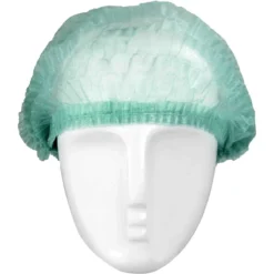 Kopfhaube, Barettform, Grün, Polypropylen, Latexfrei, 52cm Durchmesser - ASATEX - CLIP52G, Farbe: Grün