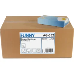 Kosmetiktücher, 2-lagig, 100 Blatt, Box, Hochweiß, Zellstoff - Funny - AG-052