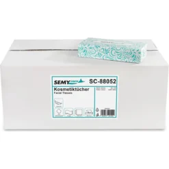 Kosmetiktücher, 2-lagig, 100 Blatt, Box, Hochweiß, Zellstoff - SemyCare - SC-88052