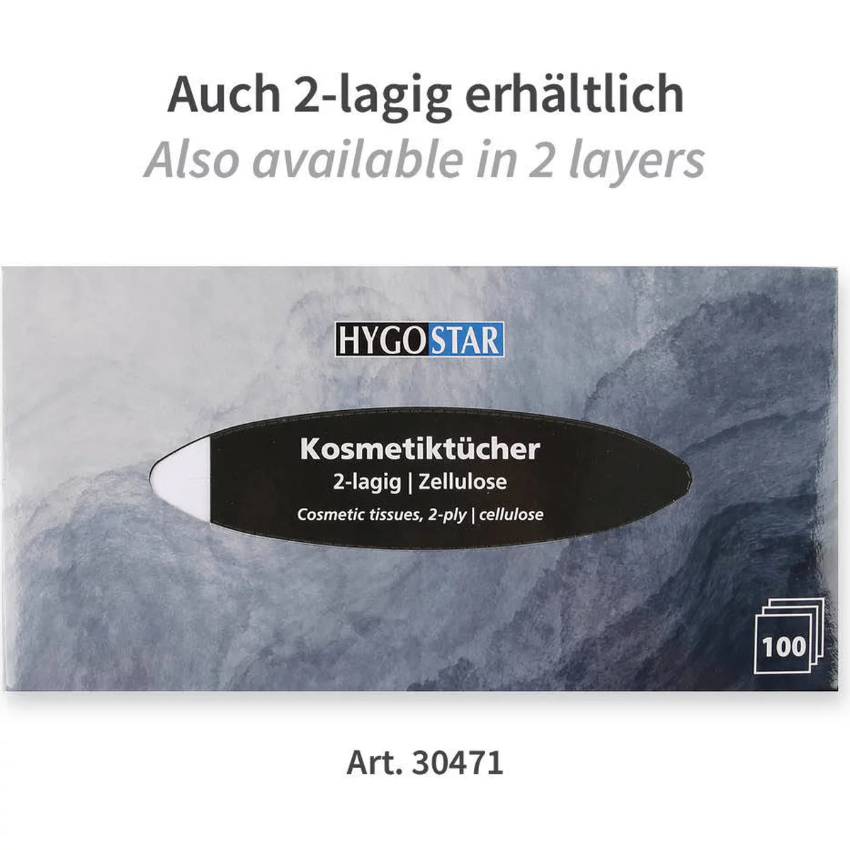 Kosmetiktücher, 3-lagig, Zellulose - Hygostar - 30472 1 Kosmetiktücher, 3-lagig, Zellulose - Hygostar - 30472