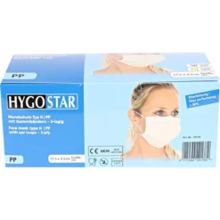 Mundschutz Mit Gummibändern, 3-lagig (in 50er Box) - Hygostar - 29178