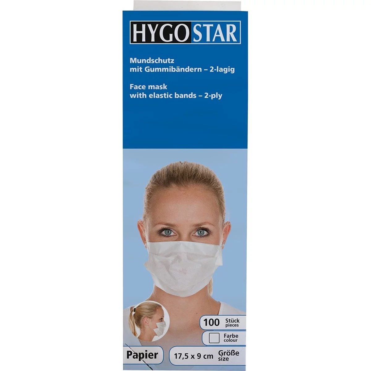 Mundschutz Papier, 2-lagig - Hygostar - 2910 2 Mundschutz Papier, 2-lagig - Hygostar - 2910 – Bild 2