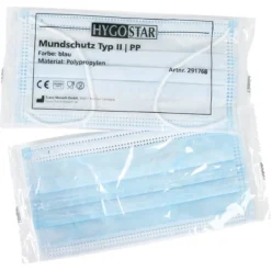 Mundschutz Typ II, 3-lagig, PP, Einzeln Verpackt - Hygostar - 291768 -Arbeitsschutz Rabatt mundschutz typ ii 3 lagig pp einzeln verpackt hygostar 2917685