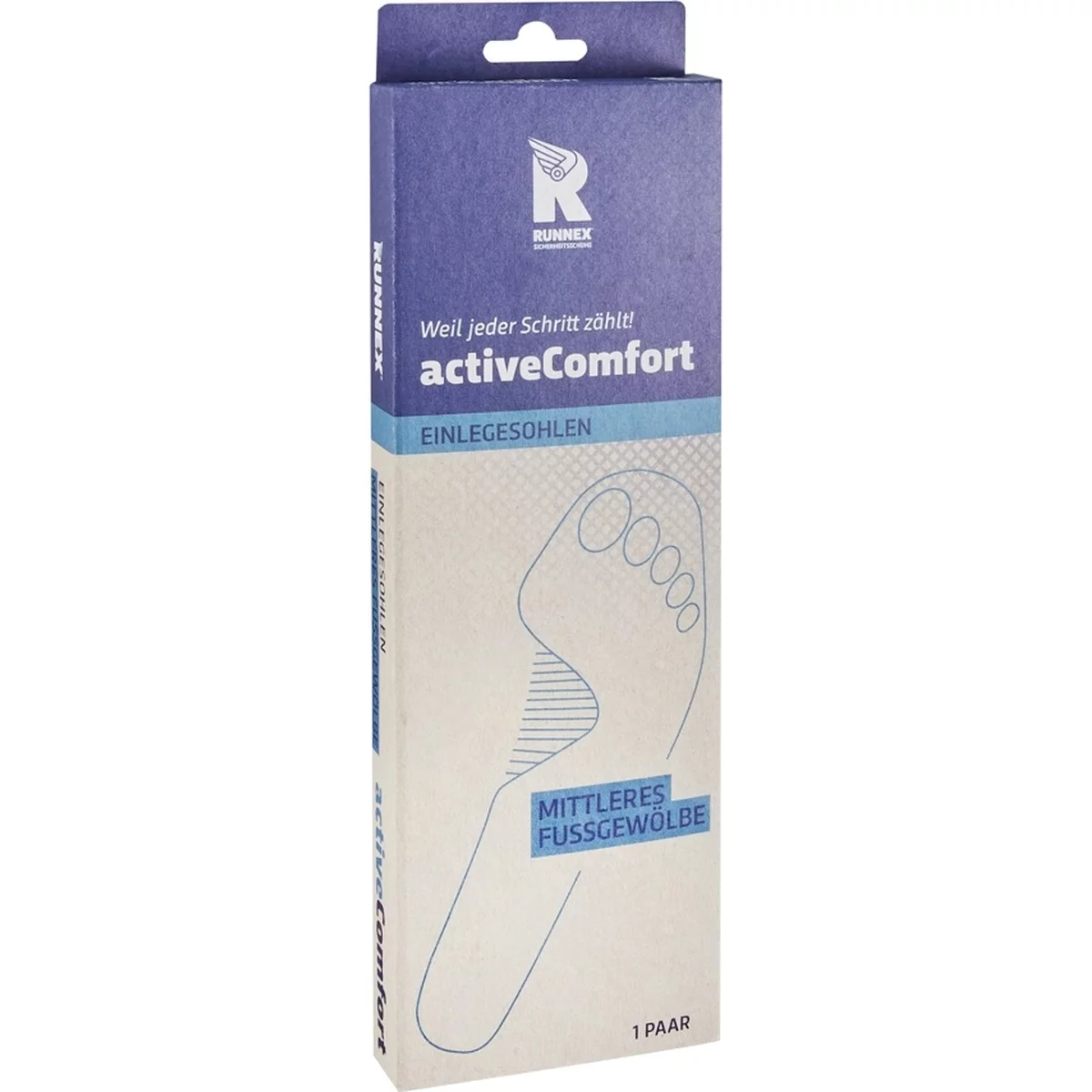 Semi-orthopädische Einlegesohle ActiveComfort Mid, Schwarz/blau - RUNNEX - 5407 1 Semi-orthopädische Einlegesohle ActiveComfort Mid, Schwarz/blau - RUNNEX - 5407