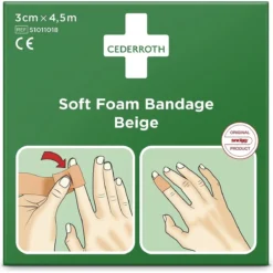 Soft Foam Bandage Beige 3 Cm X 4.5 M - Cederroth - 51011018