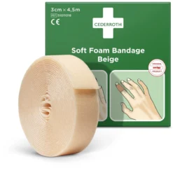 Soft Foam Bandage Beige 3 Cm X 4.5 M - Cederroth - 51011018 -Arbeitsschutz Rabatt soft foam bandage beige 3 cm x 45 m cederroth 510110184