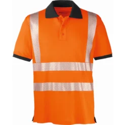 Warnschutz-Poloshirt ORLANDO, Leuchtorange/grau - 4PROTECT - 3433